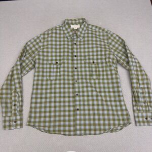 Filson Shirt Mens Large Green Plaid Cotton Lightweight Western Workwear Casual